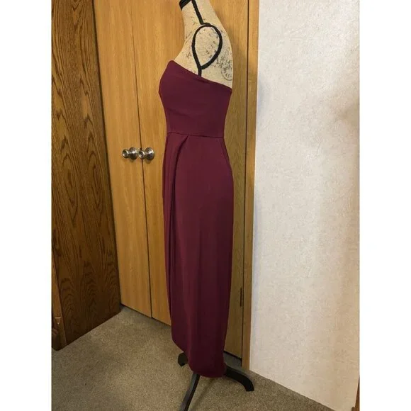 SHONA JOY Burgundy Strapless U Wire Bustier Dress Classic Elegant Romantic Sz 4 - Picture 7 of 13